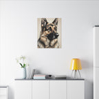 German Shepherd Charcoal Portrait Canvas Wall Art | Dog Lover Gift | Pet Memorial Decor | GSD Art Print