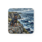 Acrylic Gallery Print Rottweiler - Coastal Cliffside | Cork Back Coaster — secondary view