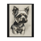 Yorkshire Terrier Charcoal Portrait Canvas Wall Art | Yorkie Dog Lover Gift | Pet Memorial Decor | Stretched Canvas Print