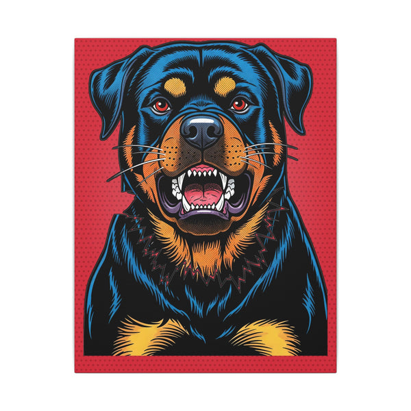 Comic Book Rottweiler Canvas — Bold Dog Wall Art