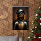 Rottweiler Medieval Knight Portrait Matte Poster, Regal Dog Art Print, Rottweiler Lover Gift, Wall Art