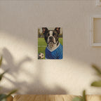 Boston Terrier Oil Painting Soccer Portrait Canvas Wall Art - Dog Lover Gift, Pet Decor, Sports Fan Home Art