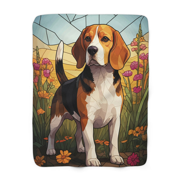 Beagle Low Poly Prairie Sherpa Fleece Blanket | Dog Lover Gift
