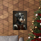 Miniature Schnauzer Medieval Knight Portrait Matte Poster, Regal Dog Art Print, Miniature Schnauzer Lover Gift, Wall Art