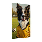 Border Collie Oil Painting Soccer Portrait Stretched Canvas Wall Art | Energetic Dog Lover Gift | Premium Pet Decor