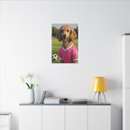 Poodle Oil Painting Soccer Portrait Wall Art, Poodle Mom Gift, Dog Lover Decor, Stretched Canvas Print