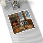 Acrylic Australian Shepherd - Winter Hearth | Kiss-Cut Stickers