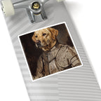 Labrador Retriever Medieval Knight Portrait Sticker, Dog Portrait Vinyl Decal, Kiss-Cut Sticker, Labrador Retriever Lover Gift