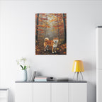 Shiba Inu Acrylic Painting Canvas Wall Art | Autumn Woods Dog Decor | Cute Shiba Gift for Dog Lovers | Pet Portrait Print