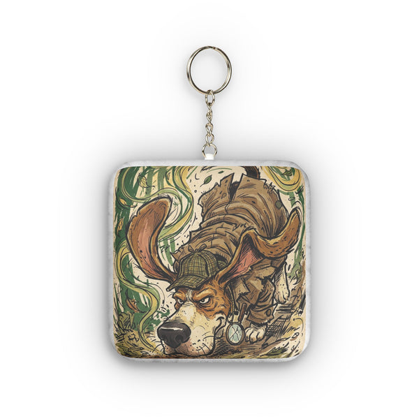 The Super Sleuth Beagle Plush Keychain | Comic Dog Art Gift