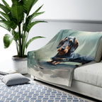 Dachshund Watercolor Rain Garden Throw Blanket | Premium Dog Prints | Tritan — view 8 of 9