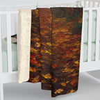 Acrylic Australian Shepherd - Autumn Woods | Sherpa Fleece Blanket
