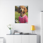 Poodle Oil Painting Soccer Portrait Wall Art, Poodle Mom Gift, Dog Lover Decor, Stretched Canvas Print