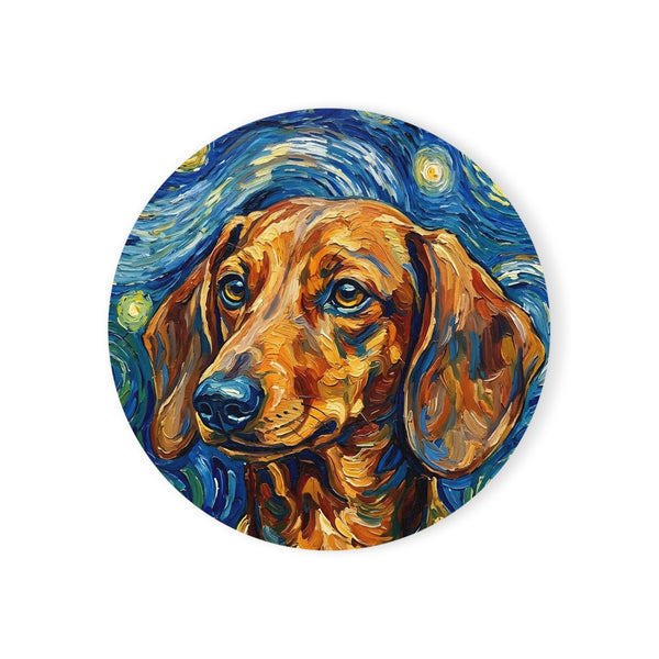 Dachshund Post-Impressionist Player Coaster | Oil Painting Dog Art | Wiener Dog Gift | Pet Portrait Decor
