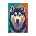Siberian Husky Pop Art Canvas Print, Husky Wall Art Decor, Dog Lover Gift, Modern Pet Portrait