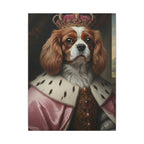 Cavalier King Charles Spaniel Medieval Knight Portrait Canvas Wall Art, Regal Dog Painting, Stretched Canvas