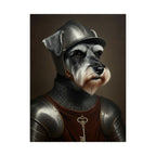 Miniature Schnauzer Medieval Knight Portrait Matte Poster, Regal Dog Art Print, Miniature Schnauzer Lover Gift, Wall Art