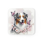 Australian Shepherd Watercolor Butterfly Bloom Drink Coaster | Premium Dog Prints | Tritan