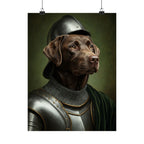Labrador Retriever Medieval Knight Portrait Matte Poster, Regal Dog Art Print, Labrador Retriever Lover Gift, Wall Art