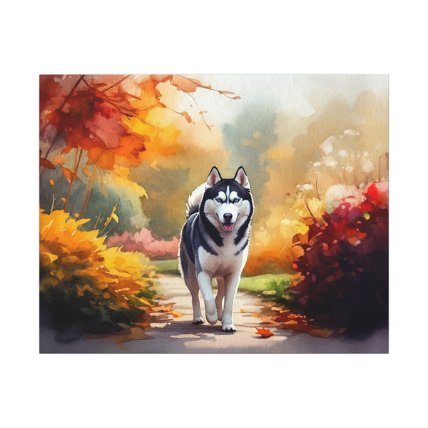 Siberian Husky Acrylic Painting Stretched Canvas Print | Dog Wall Art | Pet Lover Gift | Modern Home Decor for Dog Lovers