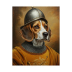 Beagle Medieval Knight Portrait Matte Poster, Regal Dog Art Print, Beagle Lover Gift, Wall Art