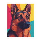 German Shepherd Pop Art Canvas Print, GSD Dog Lover Gift, Modern Pet Wall Art Decor for Home Office, Abstract Dog Portrait