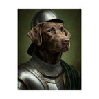 Labrador Retriever Medieval Knight Portrait Matte Poster, Regal Dog Art Print, Labrador Retriever Lover Gift, Wall Art