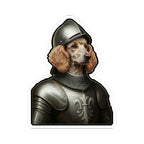 Poodle Medieval Knight Portrait Sticker, Dog Portrait Vinyl Decal, Kiss-Cut Sticker, Poodle Lover Gift