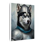 Siberian Husky Medieval Knight Portrait Canvas Wall Art, Regal Dog Painting, Siberian Husky Lover Gift, Stretched Canvas