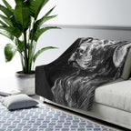 Charcoal German Shorthaired Pointer - Charcoal German Shorthaired Pointer | Sherpa Fleece Blanket