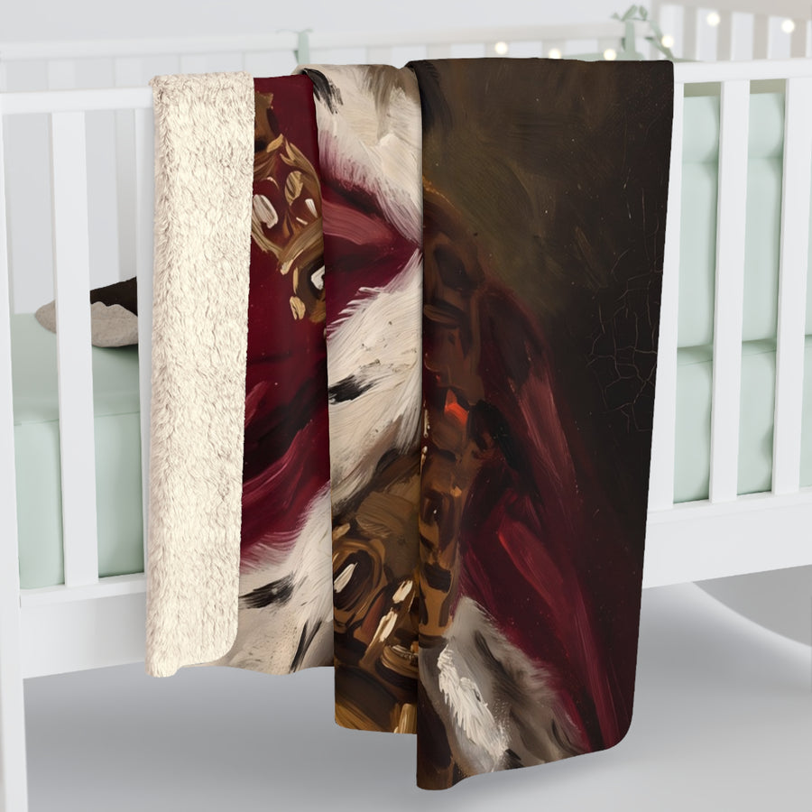 Border Collie Kings & Queens Royal Portrait Regal Throw Blanket | Premium Dog Art | Tritan