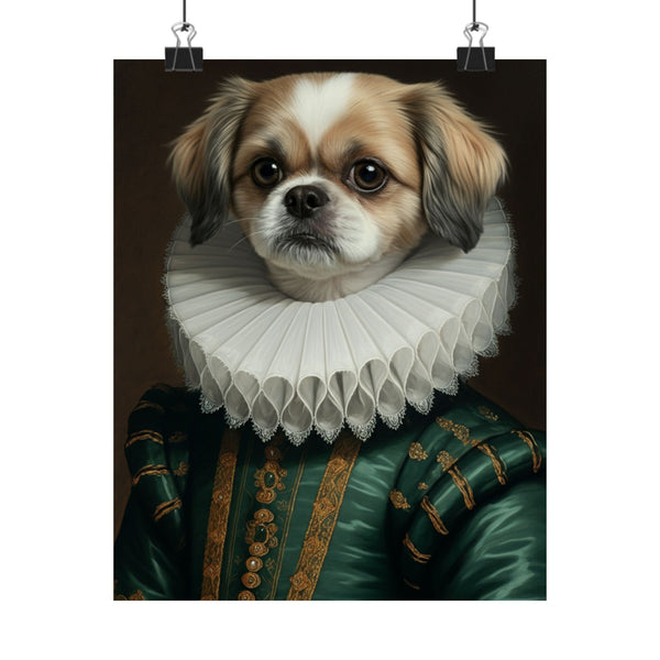 Shih Tzu Renaissance Royal Portrait Matte Poster, Regal Dog Art Print, Shih Tzu Lover Gift, Wall Art