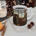 Acrylic Labrador Retriever - Winter Hearth | Ceramic Mug 11oz