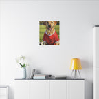 Labrador Retriever Oil Painting Soccer Portrait Canvas, Lab Dog Wall Art Decor, Sports Fan Gift for Home, Pet Art