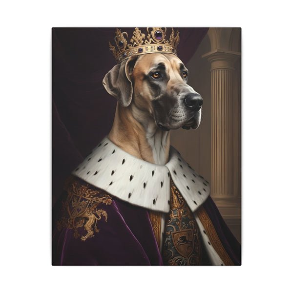 Great Dane Renaissance Royal Portrait Canvas Wall Art, Regal Dog Painting, Great Dane Lover Gift, Stretched Canvas