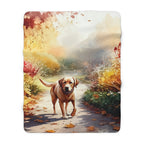 Labrador Retriever Watercolor Autumn Path Throw Blanket | Premium Dog Prints | Tritan — secondary view