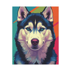 Siberian Husky Pop Art Canvas Print, Husky Wall Art Decor, Dog Lover Gift, Modern Pet Portrait