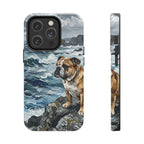 English Bulldog Acrylic Gallery Print Coastal Cliffside Phone Case | Premium Dog Prints | Tritan — secondary view