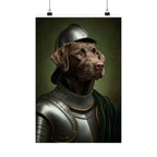 Labrador Retriever Medieval Knight Portrait Matte Poster, Regal Dog Art Print, Labrador Retriever Lover Gift, Wall Art