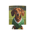Dachshund Can Cooler Portrait, Oil Painting Soccer Dog Art, Funny Pet Gift for Doxie Owner, Weiner Dog Decor