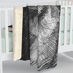 Siberian Husky Charcoal Portrait Throw Blanket | Premium Dog Art | Tritan