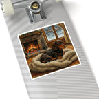 Acrylic Dachshund - Winter Hearth | Kiss-Cut Stickers