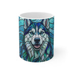 Siberian Husky Low Poly Cool Jewel Ceramic Mug 11oz | Dog Lover Gift