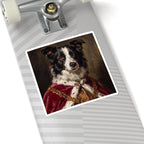 Border Collie Kings & Queens Royal Portrait Sticker, Dog Portrait Vinyl Decal, Kiss-Cut Sticker, Border Collie Lover Gift