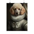 Poodle Renaissance Royal Portrait Matte Poster, Regal Dog Art Print, Poodle Lover Gift, Wall Art