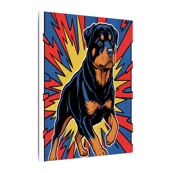 Rottweiler Comic Book Pop Art Canvas - Dynamic Halftone Style for Energetic Wall Decor
