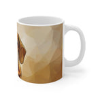 Dachshund Low Poly Monochrome Gold Ceramic Mug 11oz | Dog Lover Gift