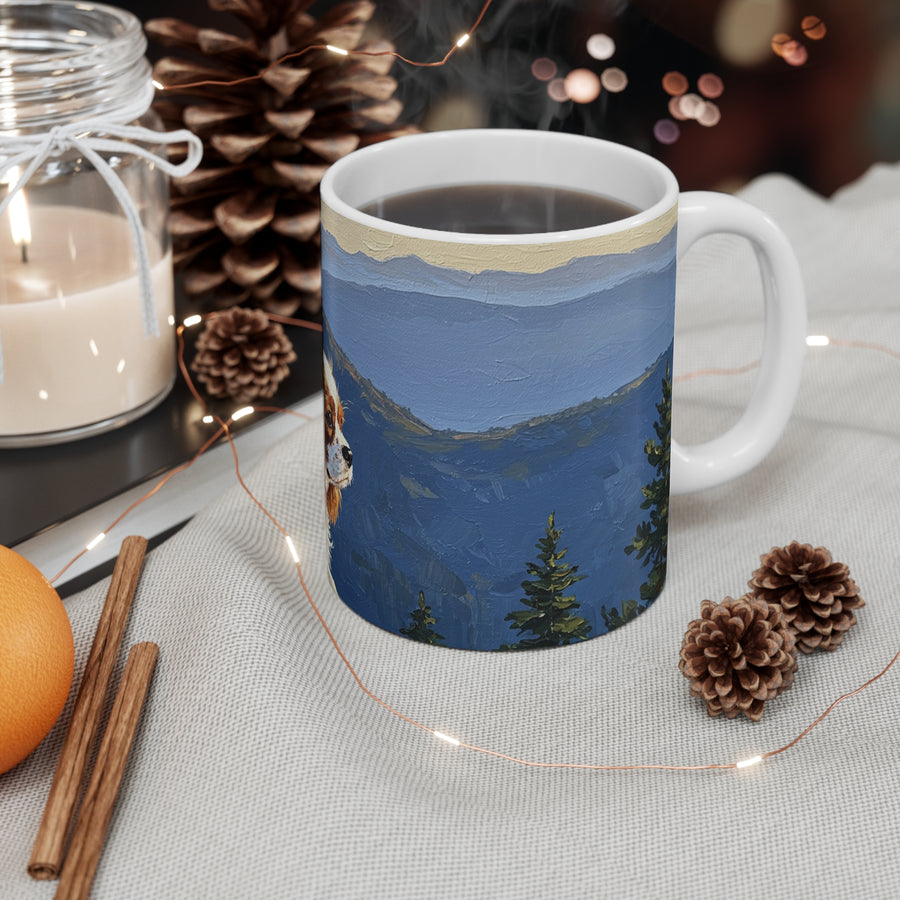 Acrylic Cavalier King Charles Spaniel - Mountain Overlook | Ceramic Mug 11oz