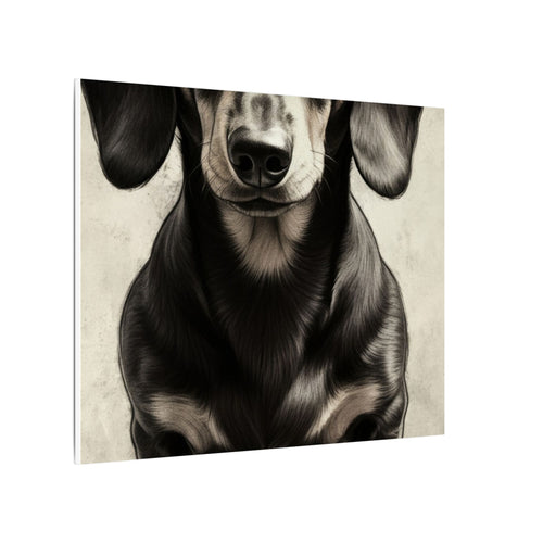 Dachshund Stained Glass Canvas Wall Art, Doxie Dog Lover Gift, Pet Portrait, Wiener Dog Art Print, Unique Home Decor
