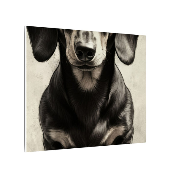 Dachshund Stained Glass Canvas Wall Art, Doxie Dog Lover Gift, Pet Portrait, Wiener Dog Art Print, Unique Home Decor